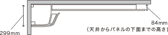 ⃝100mm折上げ天井の場合の取付け例